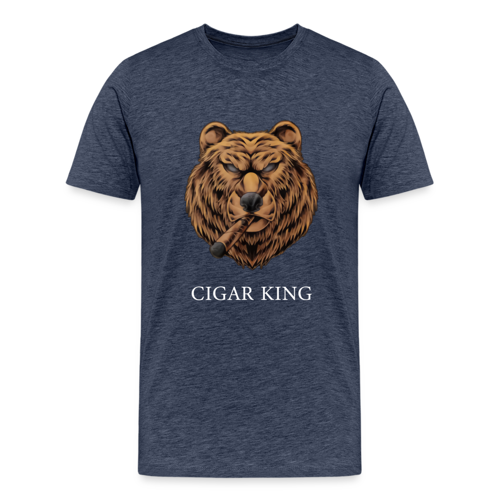 Men's Cigar King T-Shirt - White - heather blue