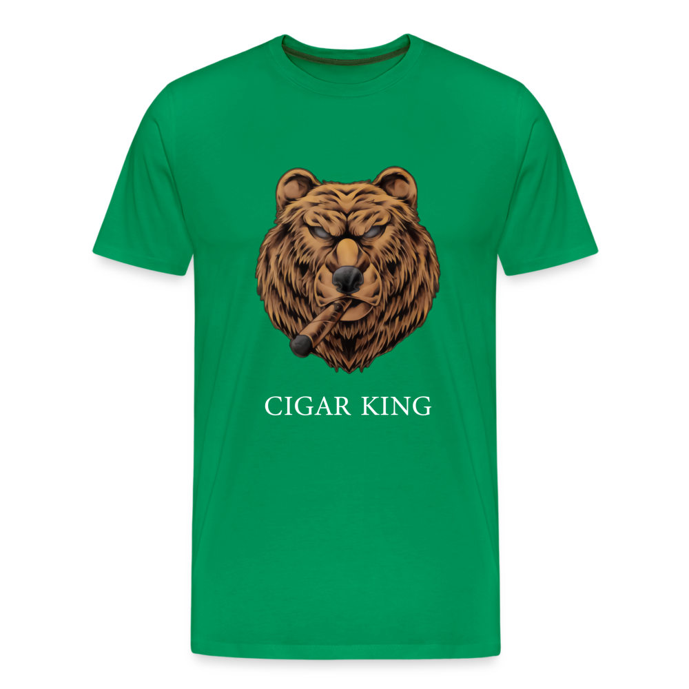 Men's Cigar King T-Shirt - White - kelly green