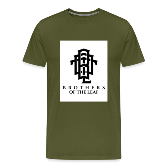 Brothers of The Leaf Monogram T-Shirt (with background) - olive green