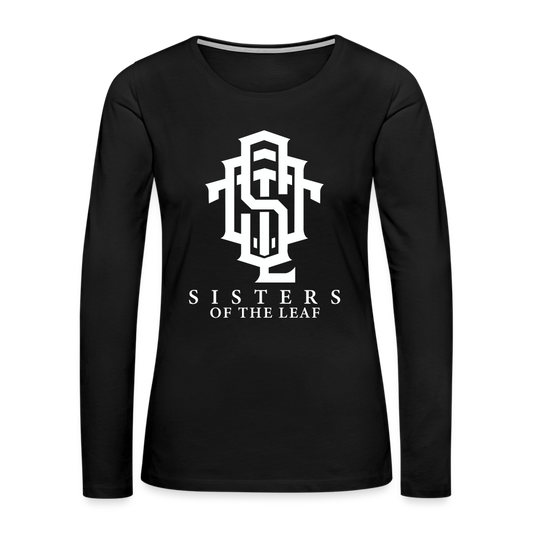 Sisters of the Leaf Long Sleeve Monogram T-Shirt - black