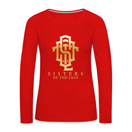 Sisters of the Leaf Monogram Ombre’nLong Sleeve T-Shirt - red